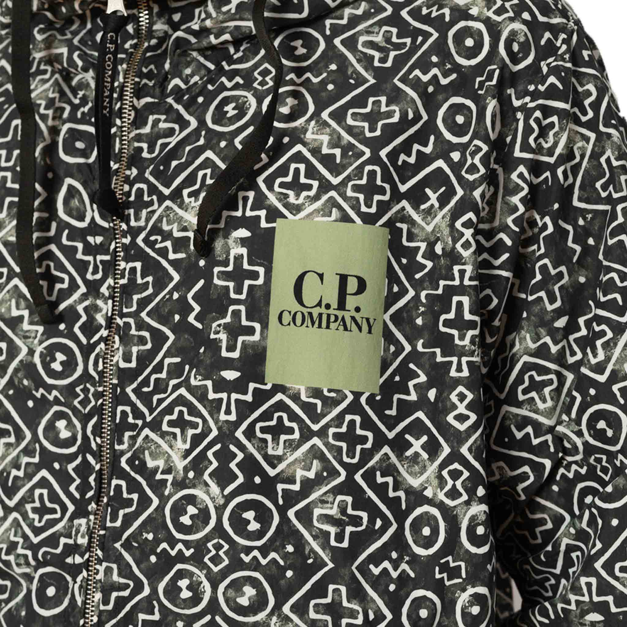 C.P. Company Inca Print Short Goggle Jacket in Agave Green