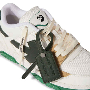 OFF-WHITE Slim Out Of Office Sneaker Leather and Mesh in White/Green