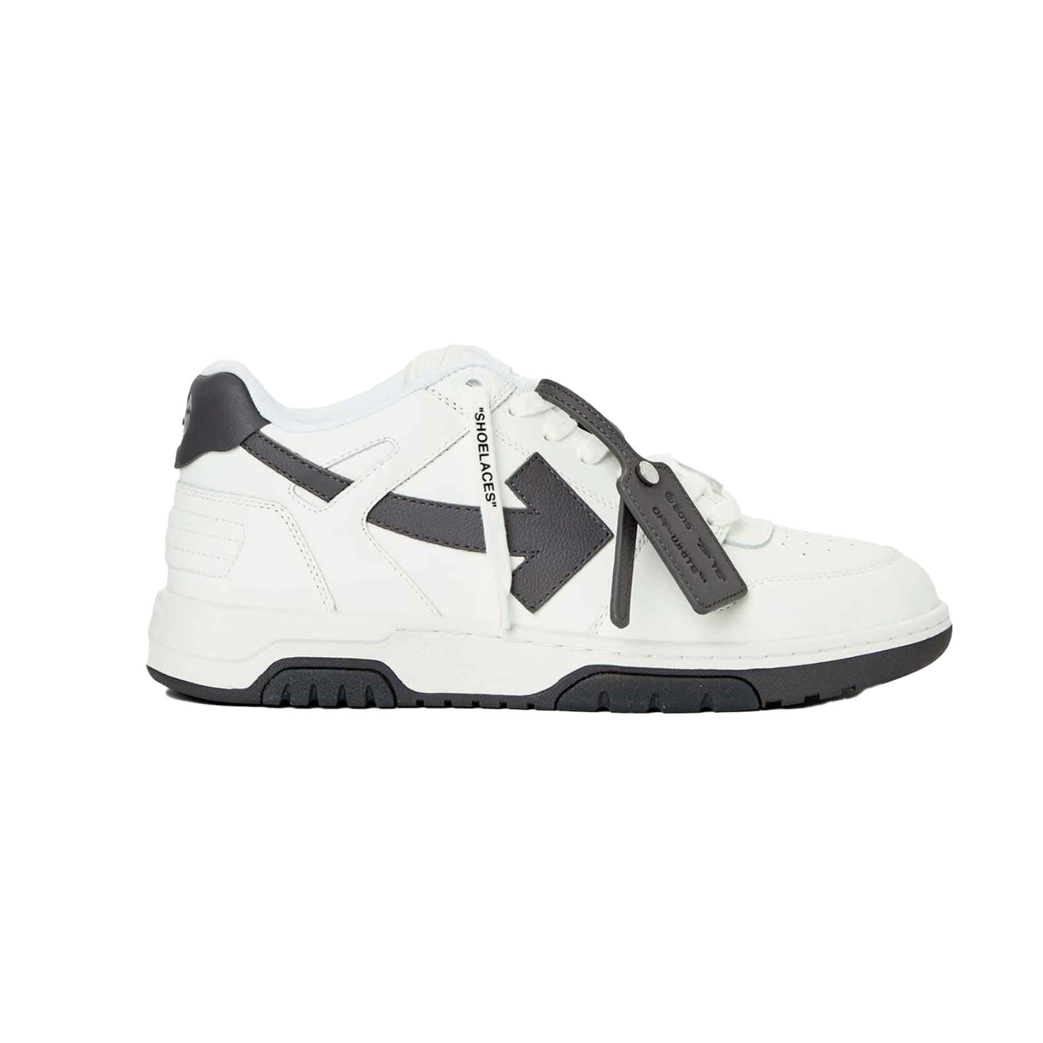 OFF-WHITE Out Of Office Sneaker Calf Leather in White/Dark Grey