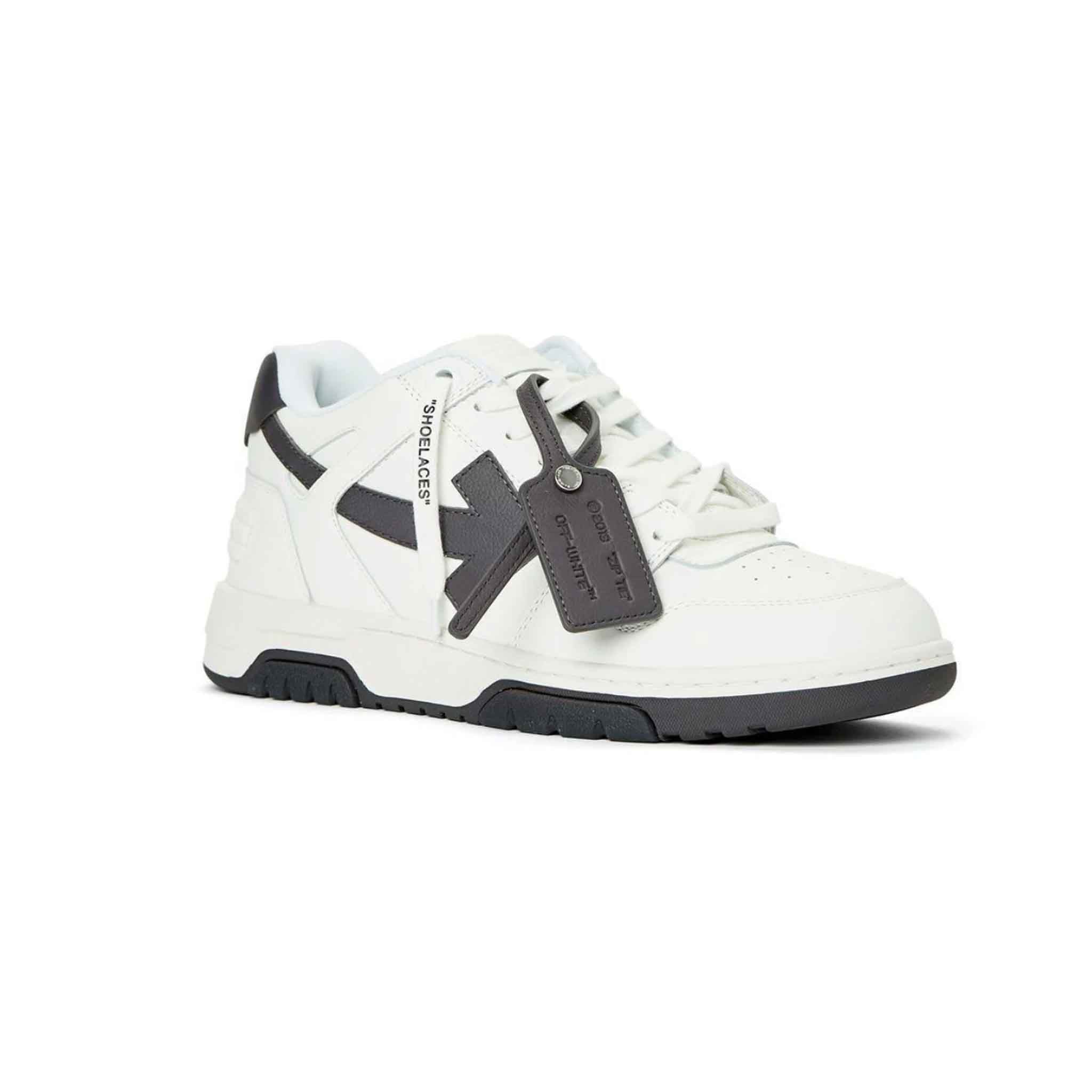 OFF-WHITE Out Of Office Sneaker Calf Leather in White/Dark Grey