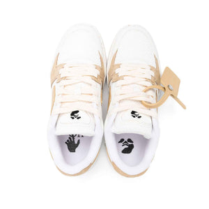 OFF-WHITE Slim Out Of Office Sneaker Leather and Mesh in White/Beige