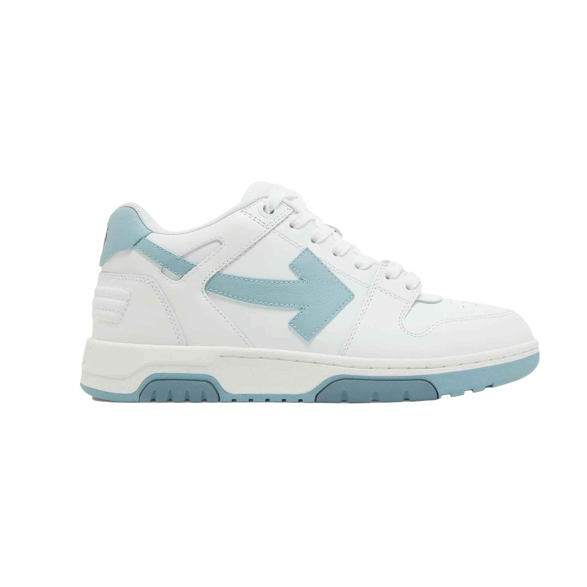 OFF-WHITE Out Of Office Sneaker Leather in White/Celadon