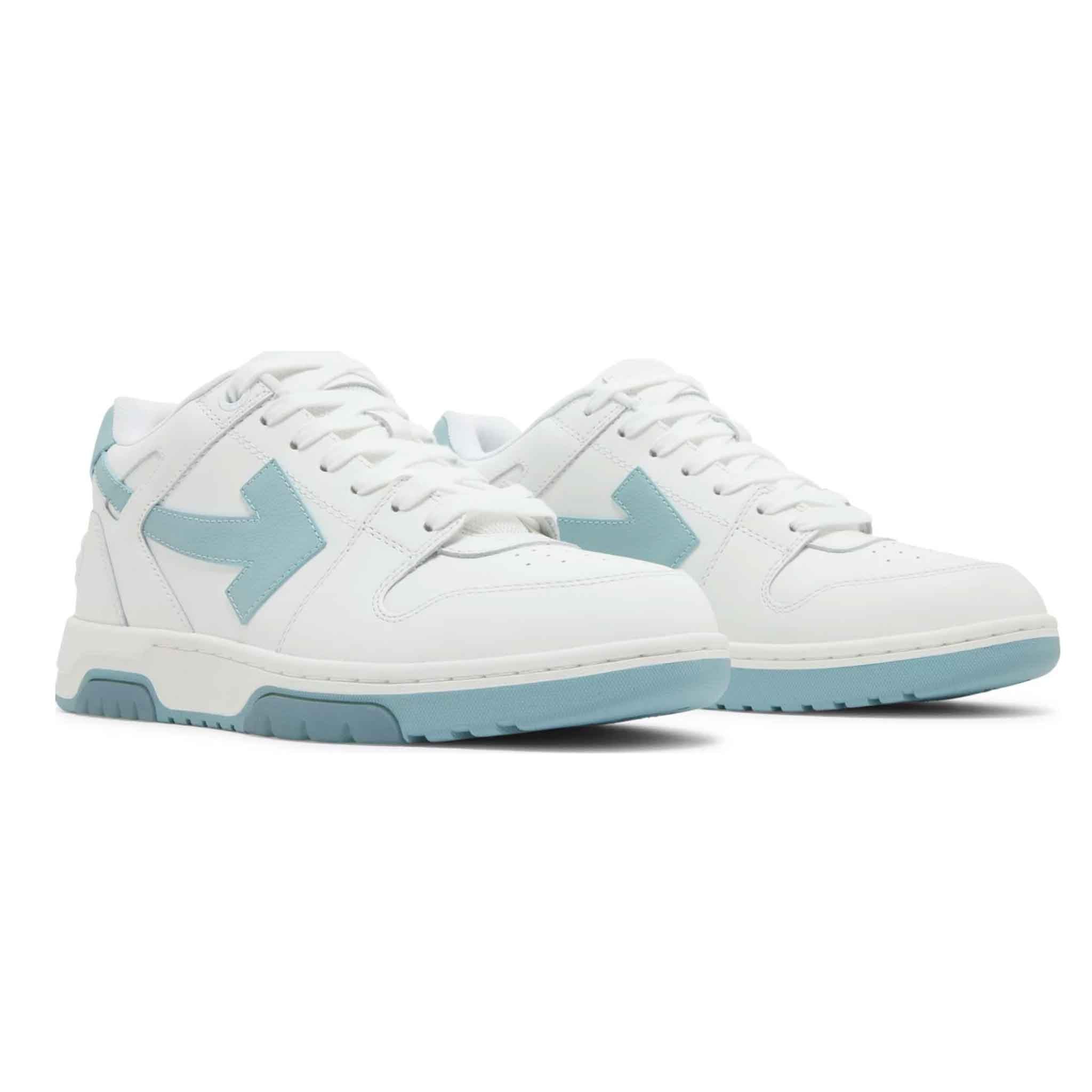 OFF-WHITE Out Of Office Sneaker Leather in White/Celadon