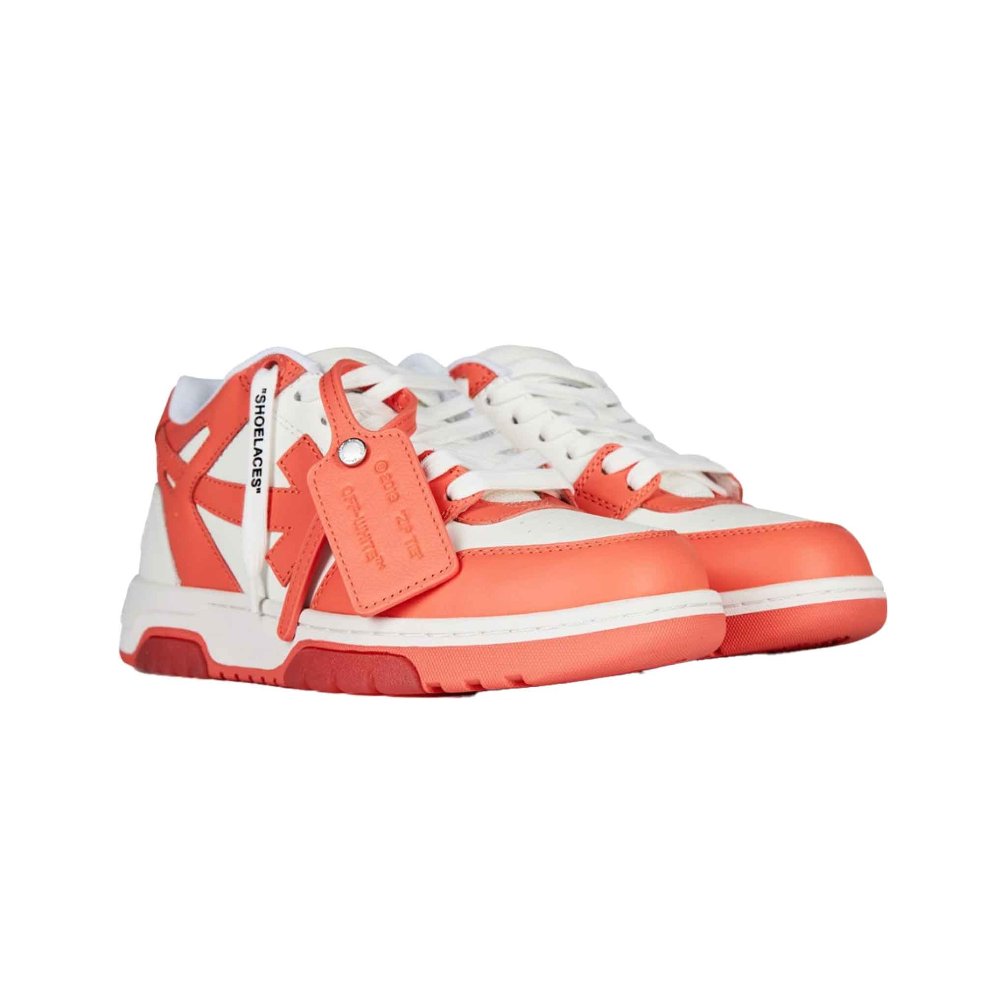 OFF-WHITE Out Of Office Sneaker Calf Leather in Coral Red – DPUS