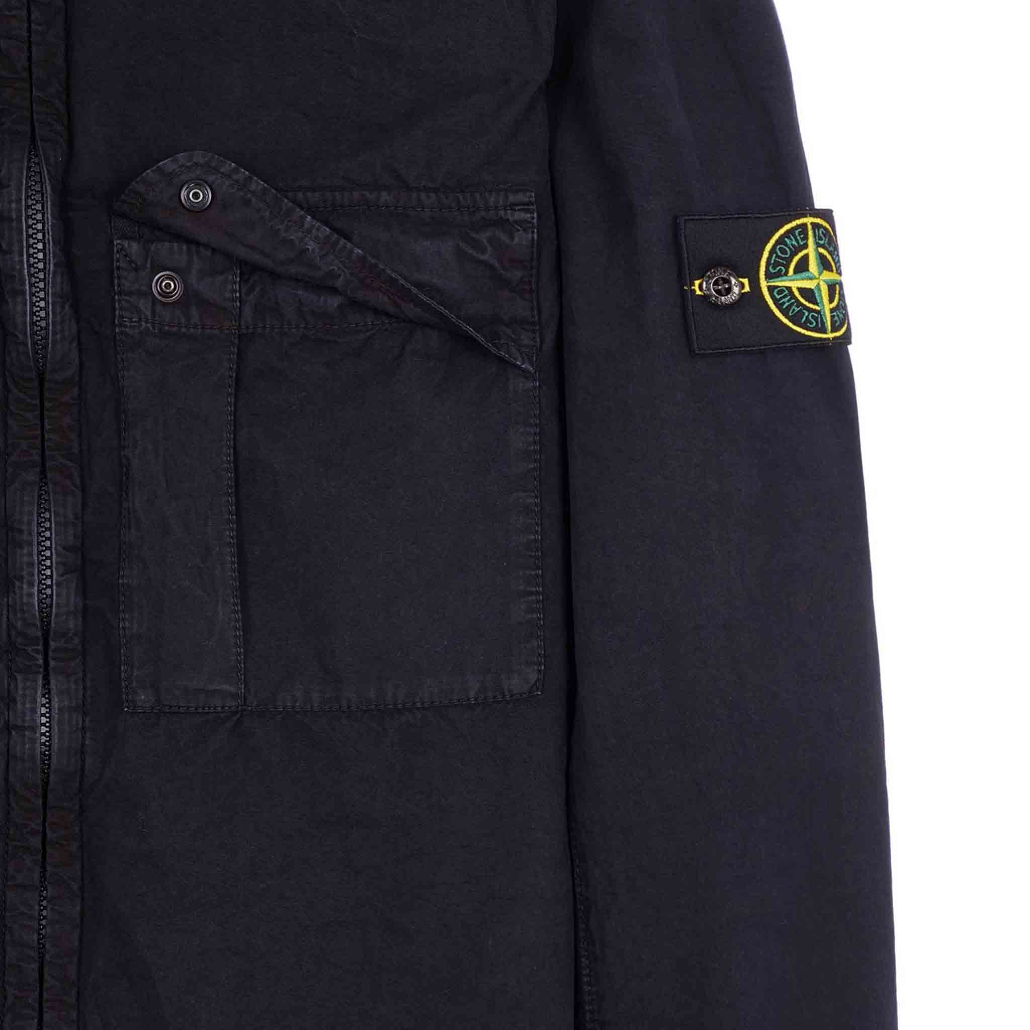 Stone Island 'Old Treatment' Regular Fit Overshirt in Navy