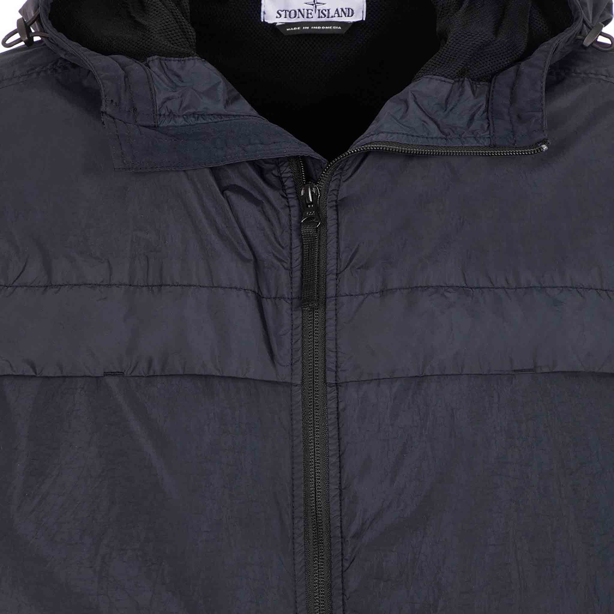 Stone Island Garment Dyed Crinkle Reps R-NY Hooded Jacket in Navy