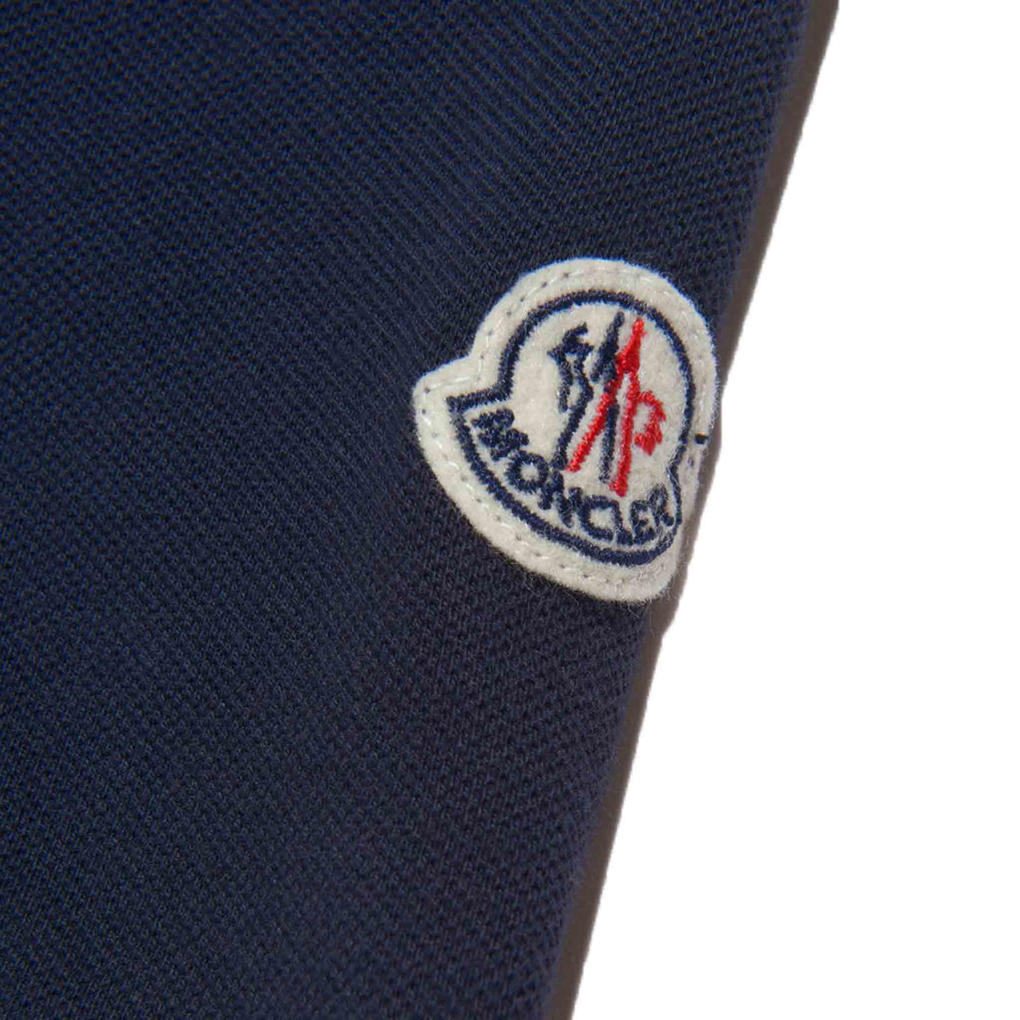 Moncler Enfant Embroidered Logo Polo in Navy