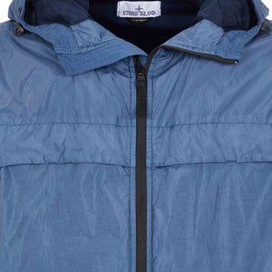 Stone Island Garment Dyed Crinkle Reps R-NY Hooded Jacket in Avio Blue