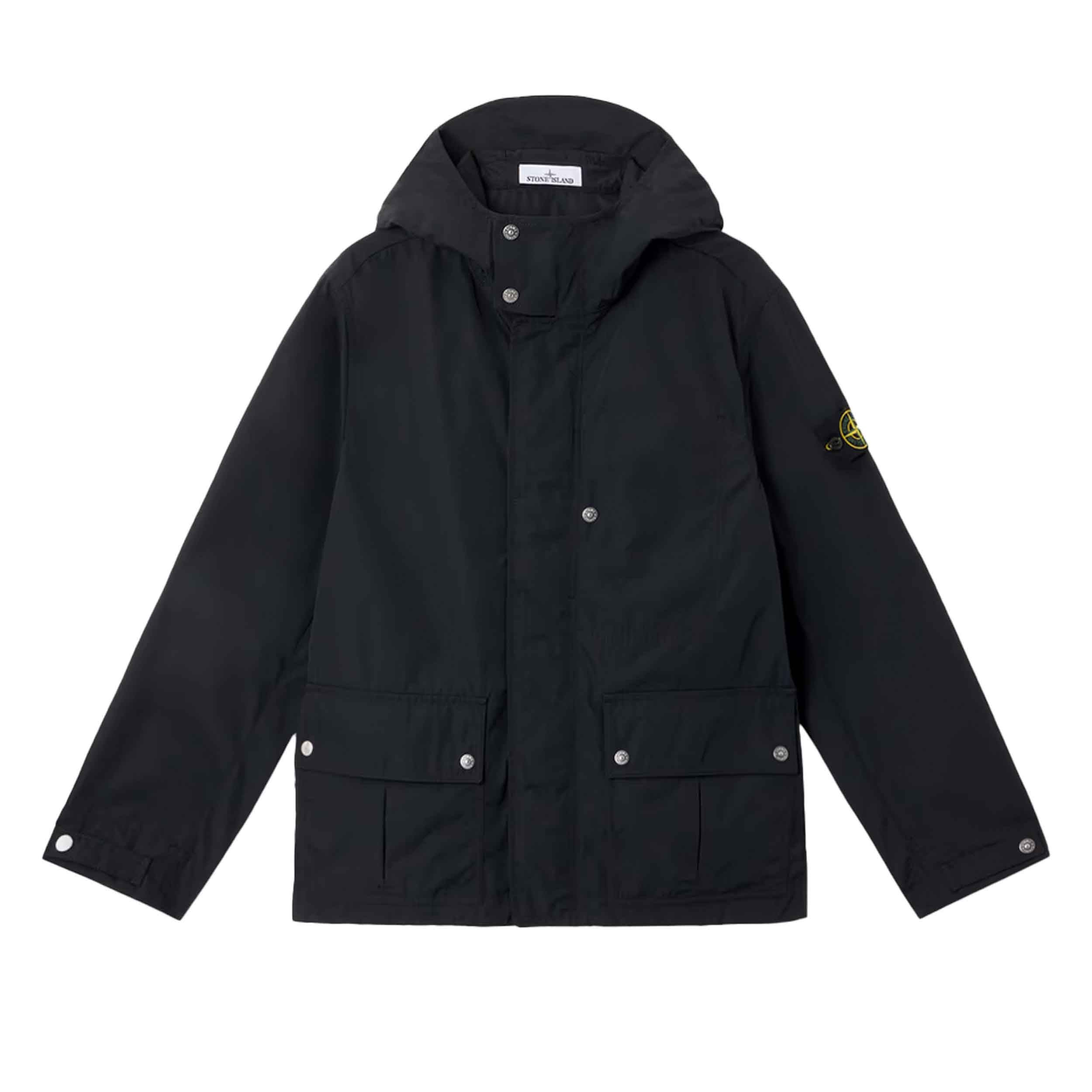 Stone Island Micro Twill Hooded Jacket in Black – DPUS Designer Outlet