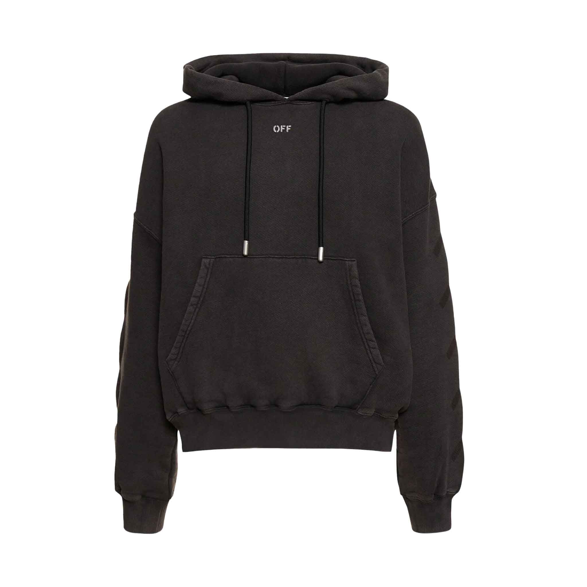 OFF-WHITE St Matthew Oversized Hoodie in Washed Black
