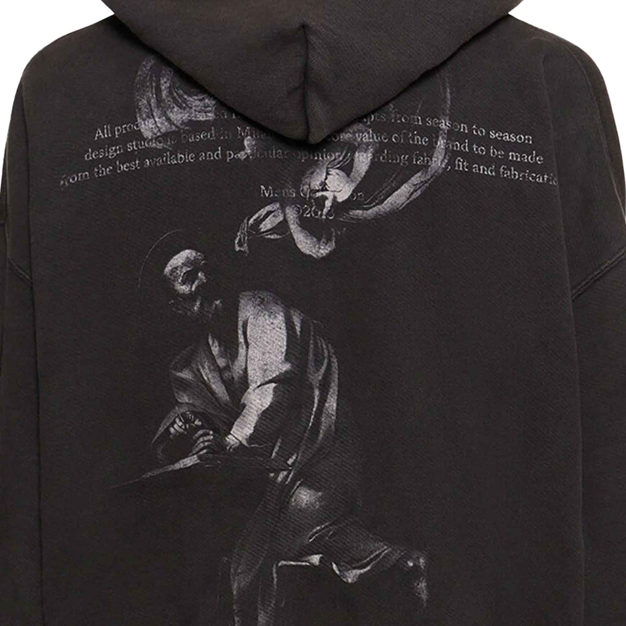 OFF-WHITE St Matthew Oversized Hoodie in Washed Black