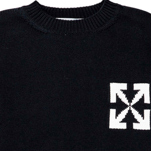 OFF-WHITE Single Arrow Crewneck Knit in Washed Black