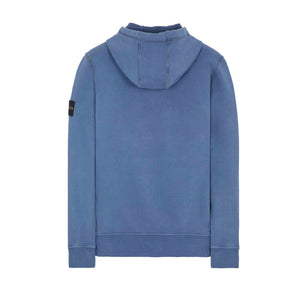 Stone Island Garment Dyed Hooded Sweatshirt in Avio Blue