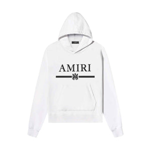 Amiri MA Bar Embroidery Hoodie in White