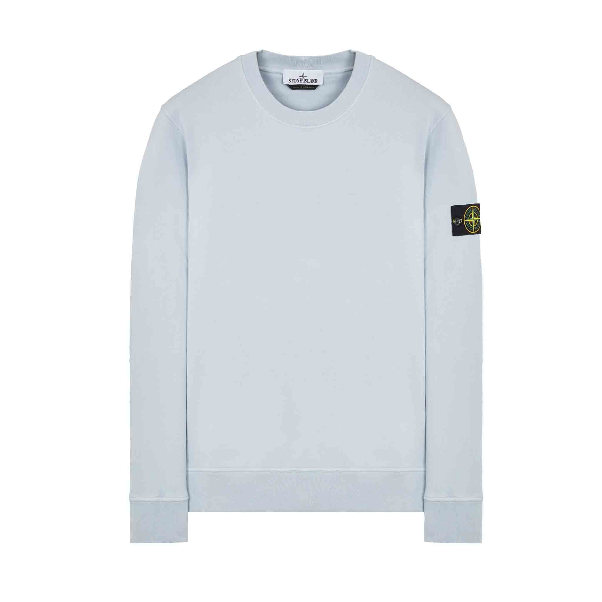 Stone Island Garment Dyed Crewneck Sweatshirt in Sky Blue