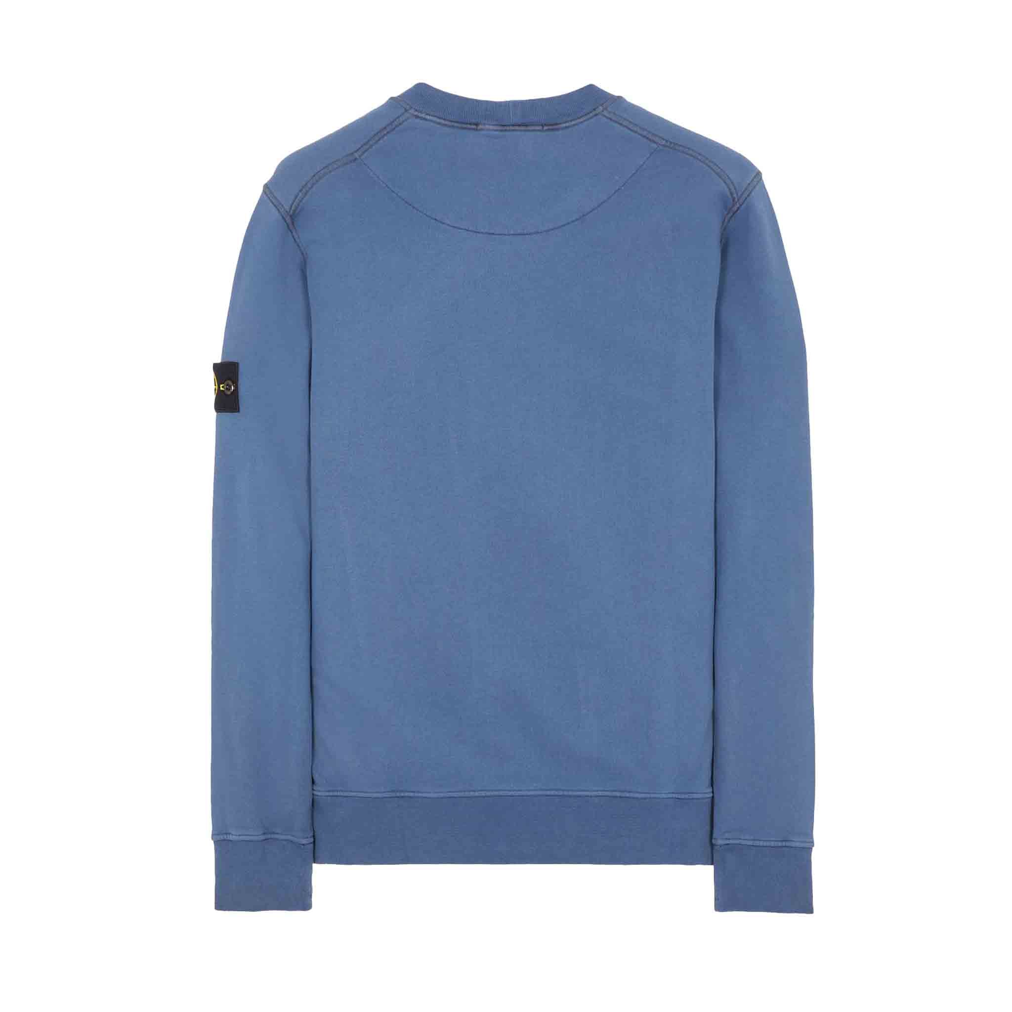 Stone Island Garment Dyed Crewneck Sweatshirt in Avio Blue