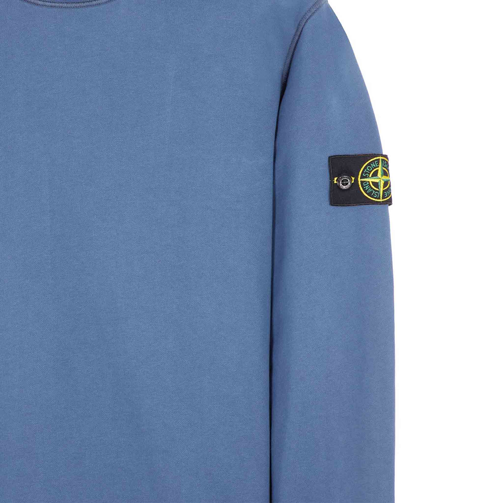 Stone Island Garment Dyed Crewneck Sweatshirt in Avio Blue