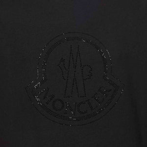 Moncler Ladies Crystal-Embellished Logo in Black