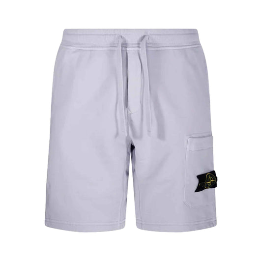 Stone Island Organic Cotton Fleece Cargo Bermuda in Lilac