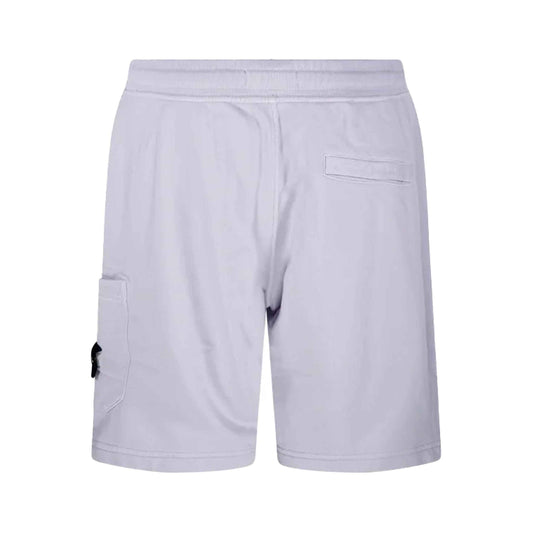 Stone Island Organic Cotton Fleece Cargo Bermuda in Lilac