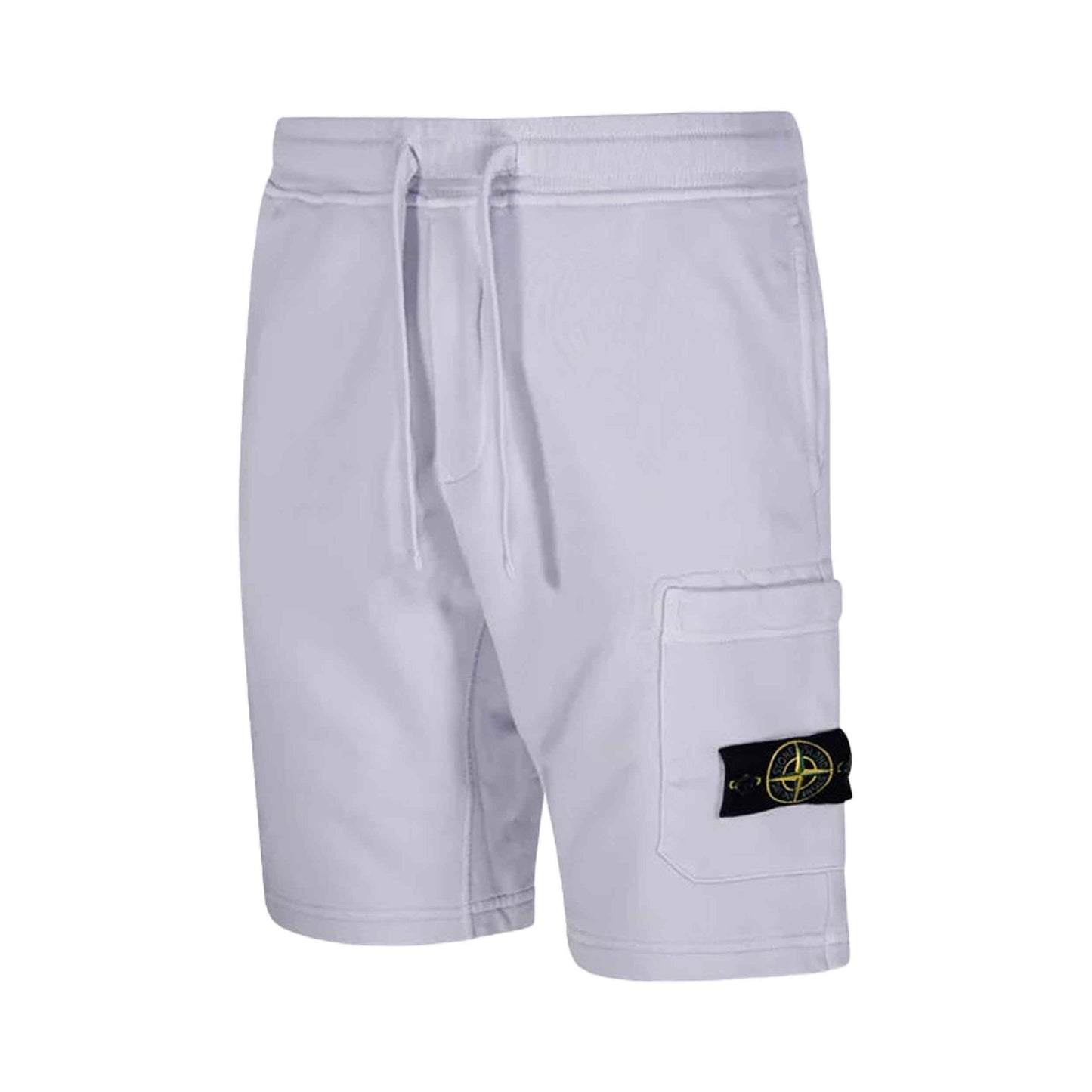 Stone Island Organic Cotton Fleece Cargo Bermuda in Lilac