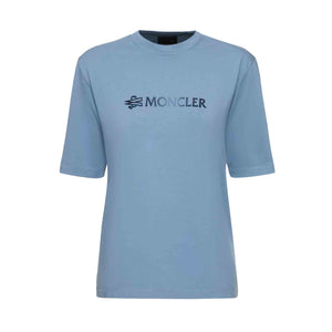 Moncler Grenoble Ladies Powder Blue Logo T-Shirt