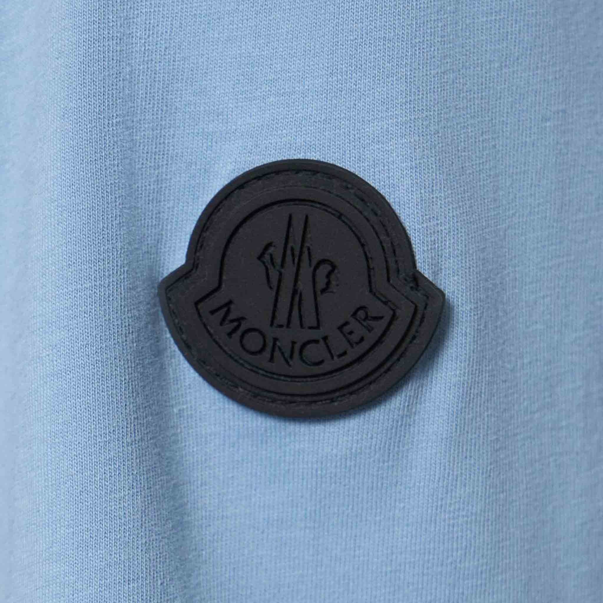 Moncler Grenoble Ladies Powder Blue Logo T-Shirt