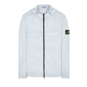 Stone Island 'Old Treatment' Hooded Overshirt in Sky Blue