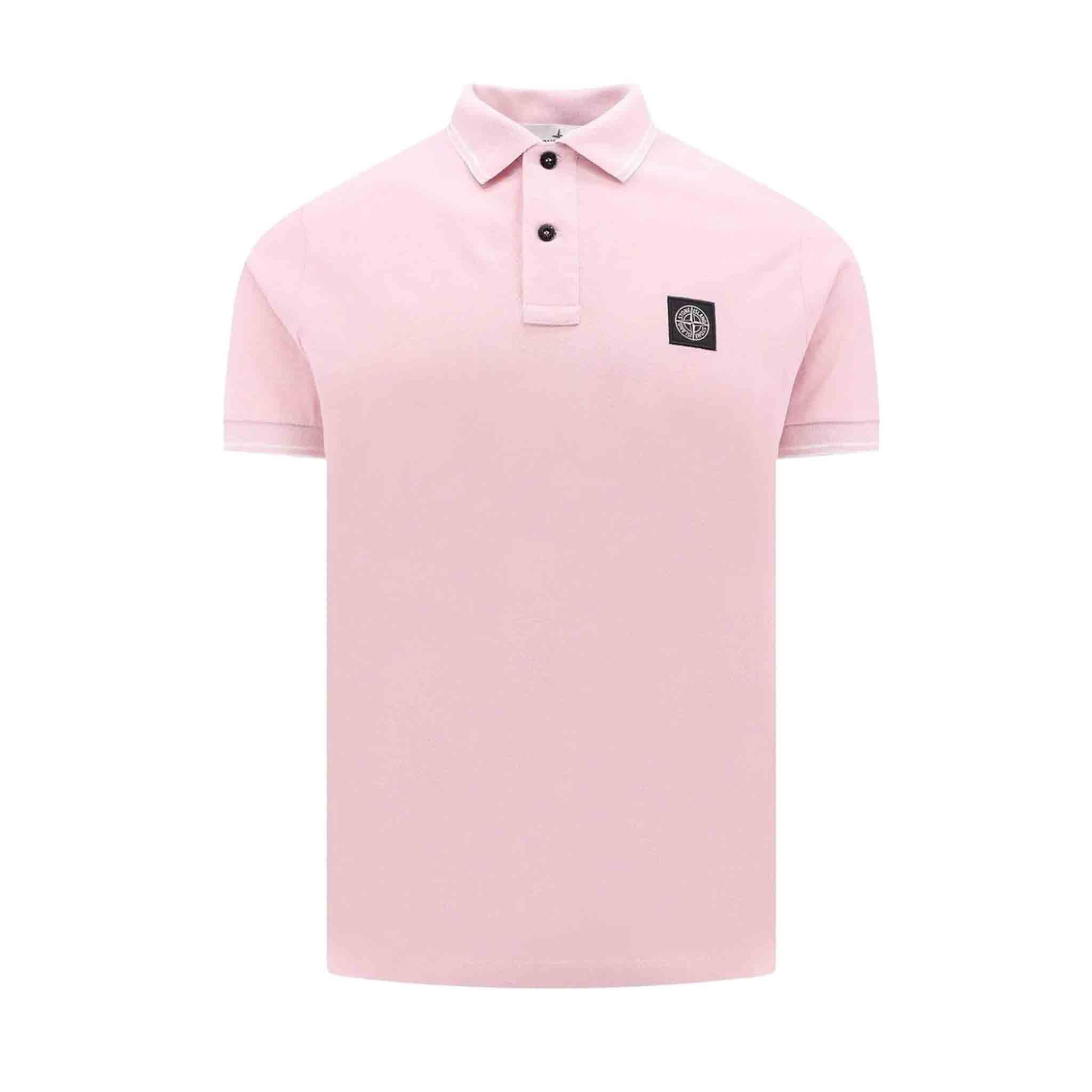 Stone Island Compass Logo Polo in Pink
