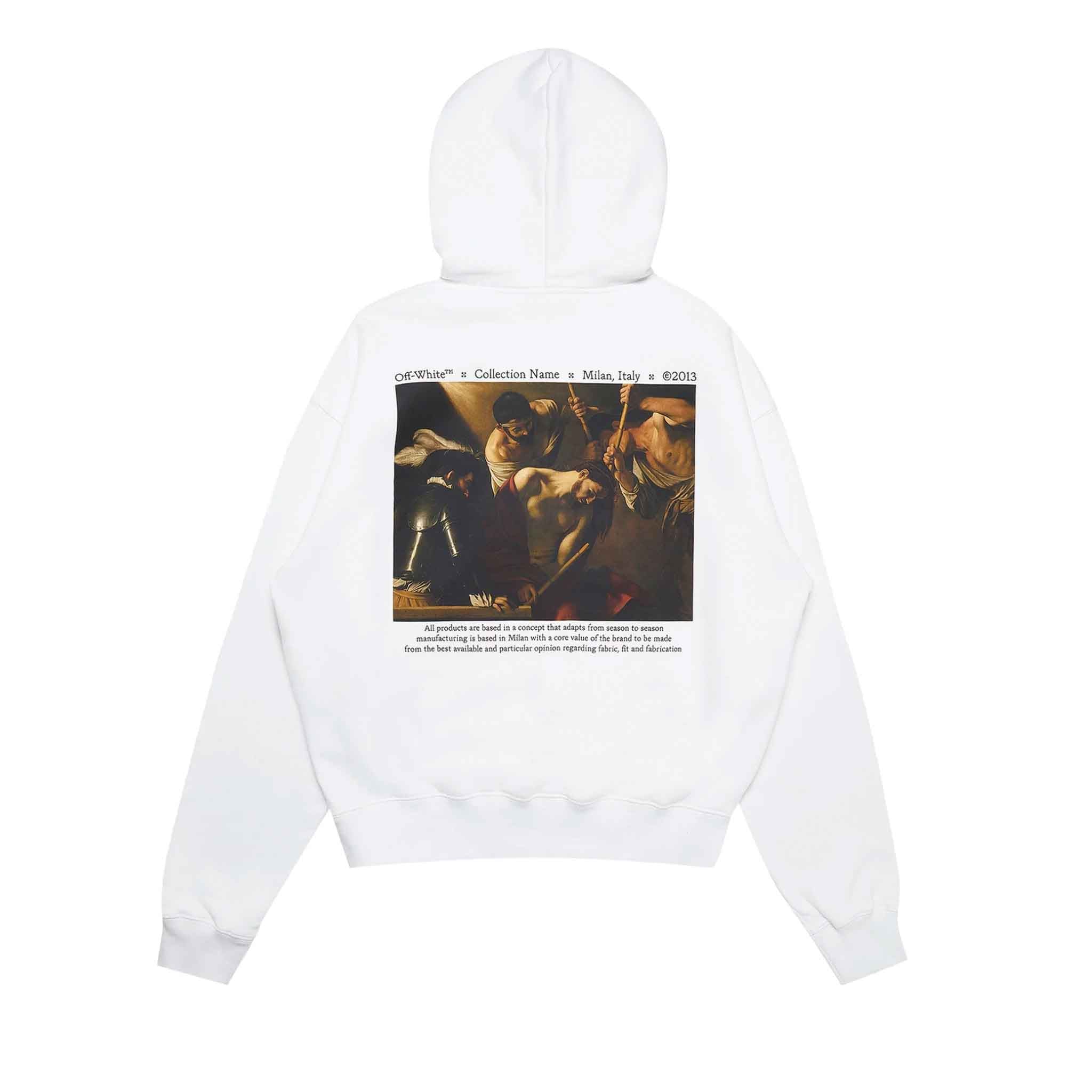 OFF-WHITE Caravaggio Crowning Oversized Hoodie in White