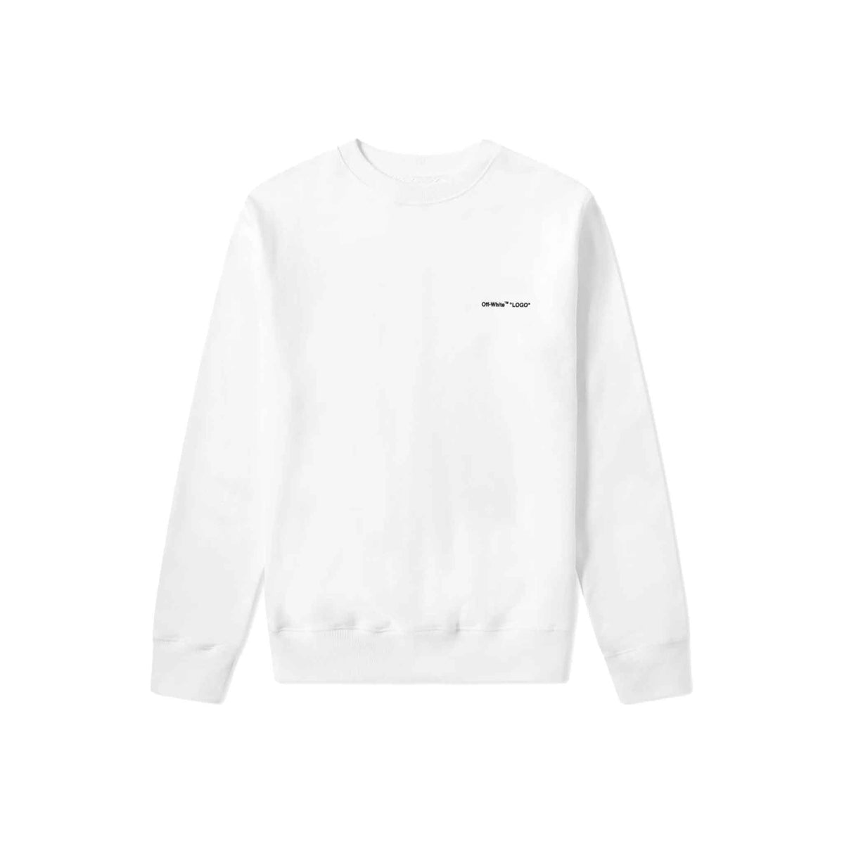 OFF-WHITE OW Logo Slim Crewneck in White – DPUS