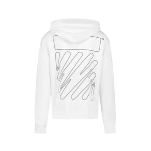OFF-WHITE Wave Outline Diag Slim Hoodie in White
