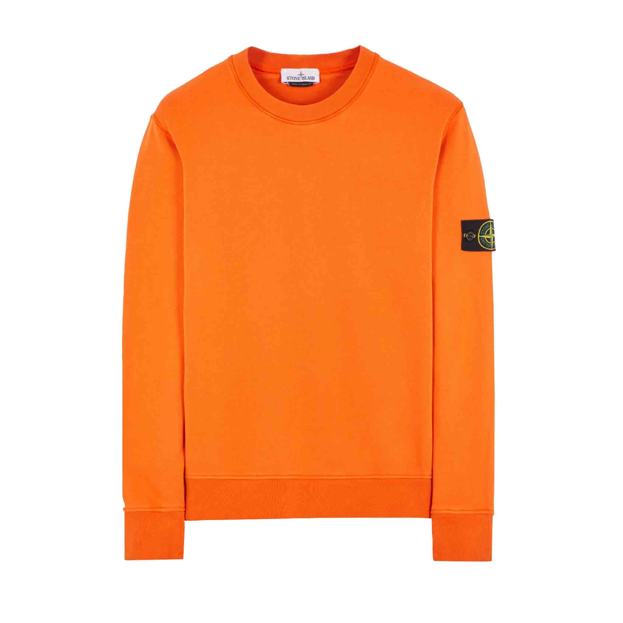 Stone Island Garment Dyed Crewneck Sweatshirt in Orange