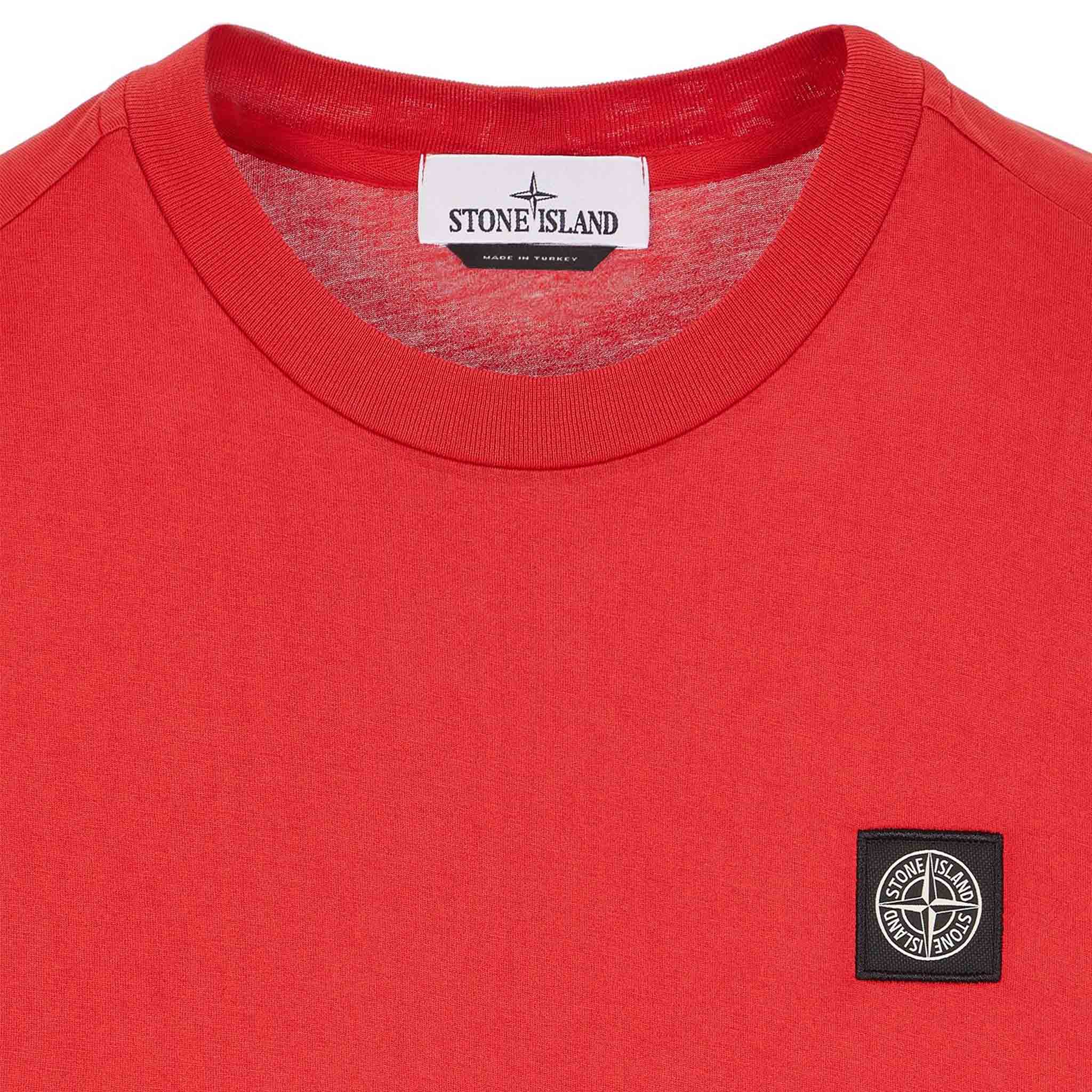 Stone Island Compass Logo T-Shirt in Red