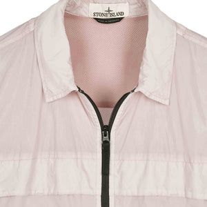 Stone Island Garment Dyed Crinkle Reps R-NY Overshirt in Pink
