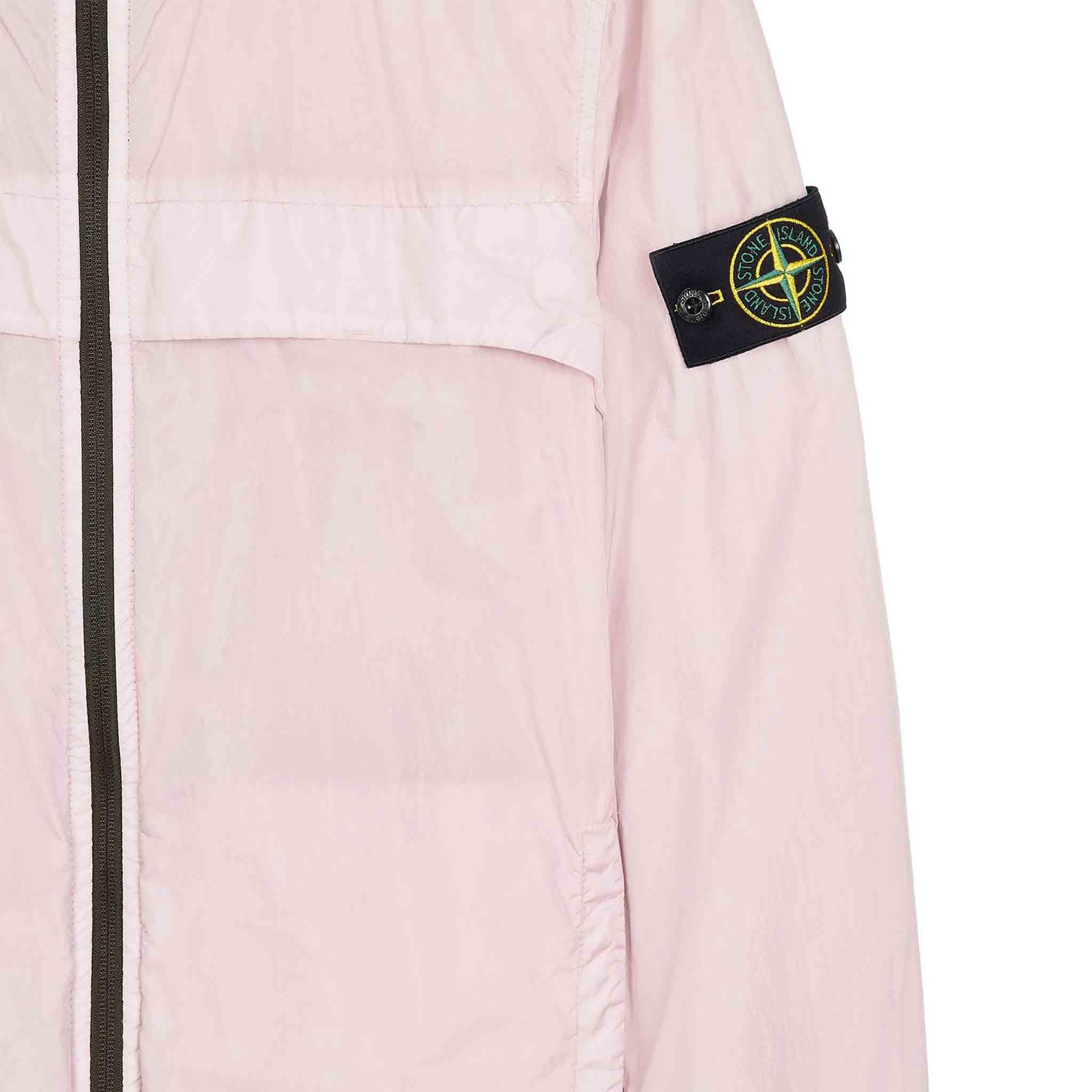 Stone Island Garment Dyed Crinkle Reps R-NY Overshirt in Pink