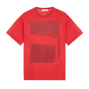 Stone Island "Scratched Paint Two" Print T-Shirt in Red