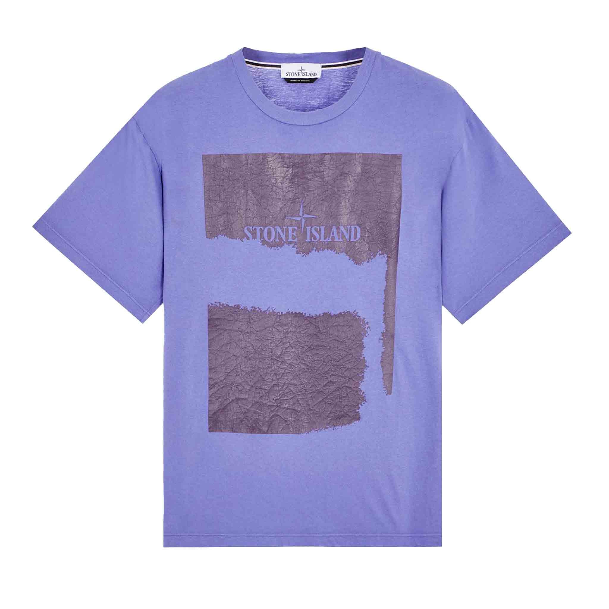 Stone Island "Scratched Paint Two" Print T-Shirt in Lavender