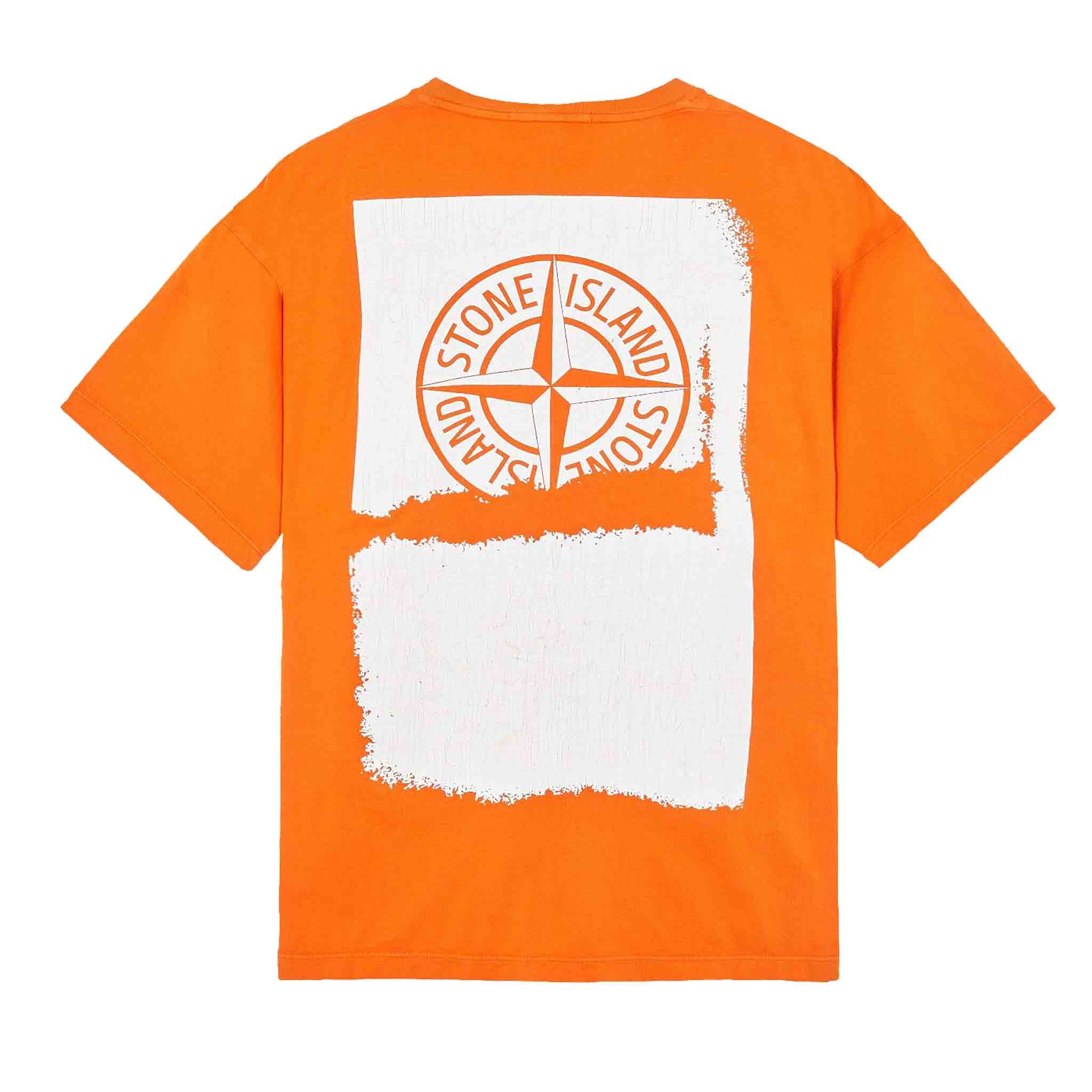 Stone Island "Camo One" Print T-Shirt in Orange