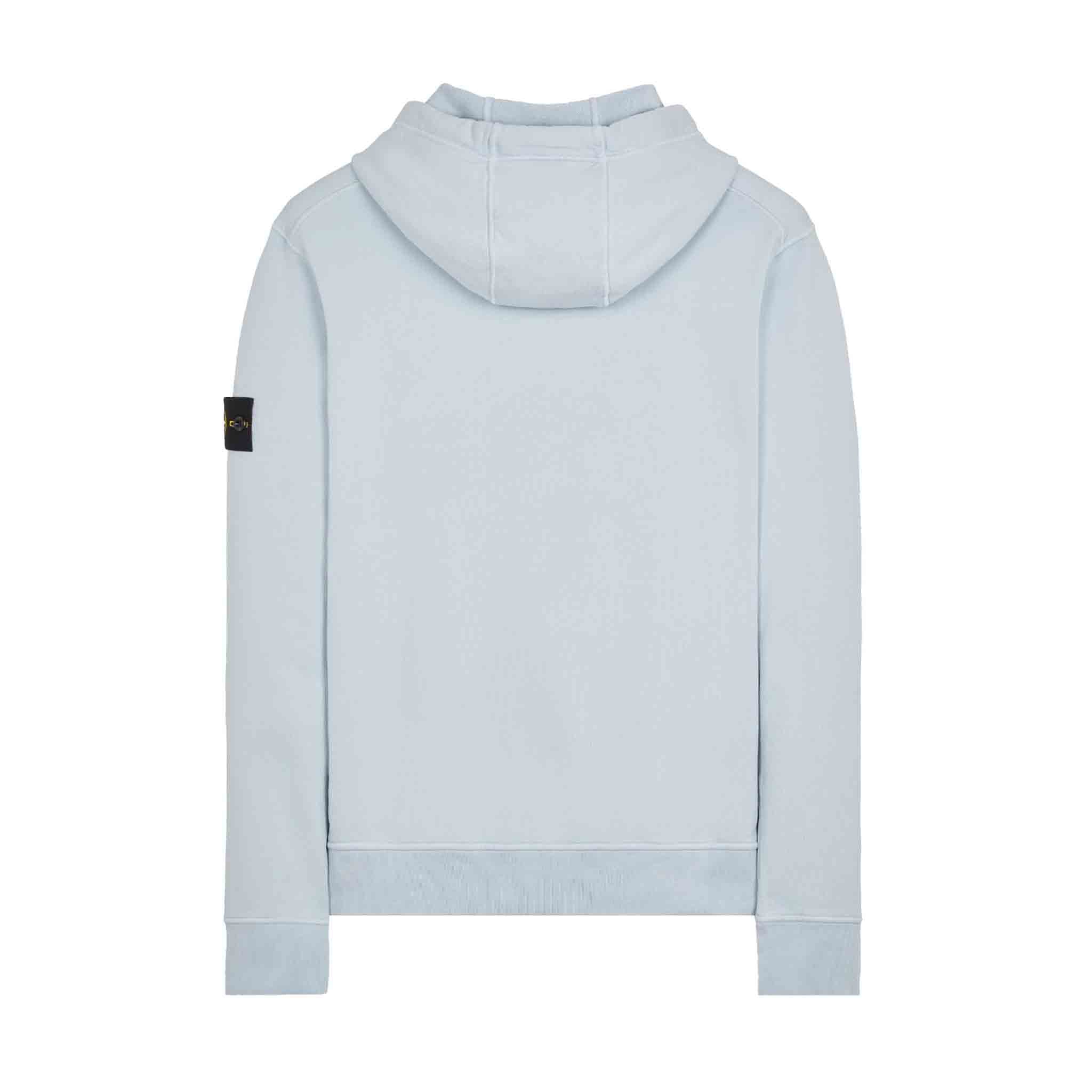 Stone Island Garment Dyed Hooded Sweatshirt in Sky Blue