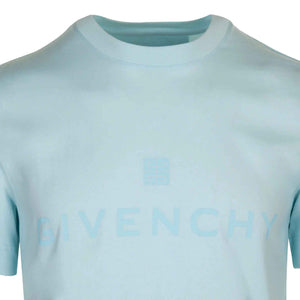 Givenchy Logo Print Oversized Fit T-Shirt in Aqua Marine
