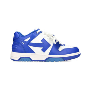 OFF-WHITE Out Of Office Sneaker Calf Leather in White/Blue Fluo