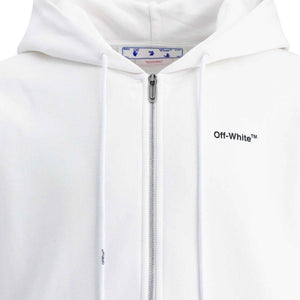 OFF-WHITE Caravaggio Arrow Slim Zip Hoodie in White