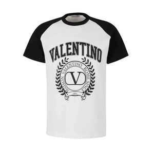 Valentino Varsity V Logo Print T-Shirt in White