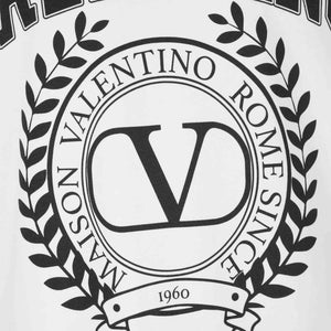 Valentino Varsity V Logo Print T-Shirt in White