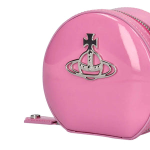 Vivienne Westwood Shiny Patent Mini Round Crossbody in Pink