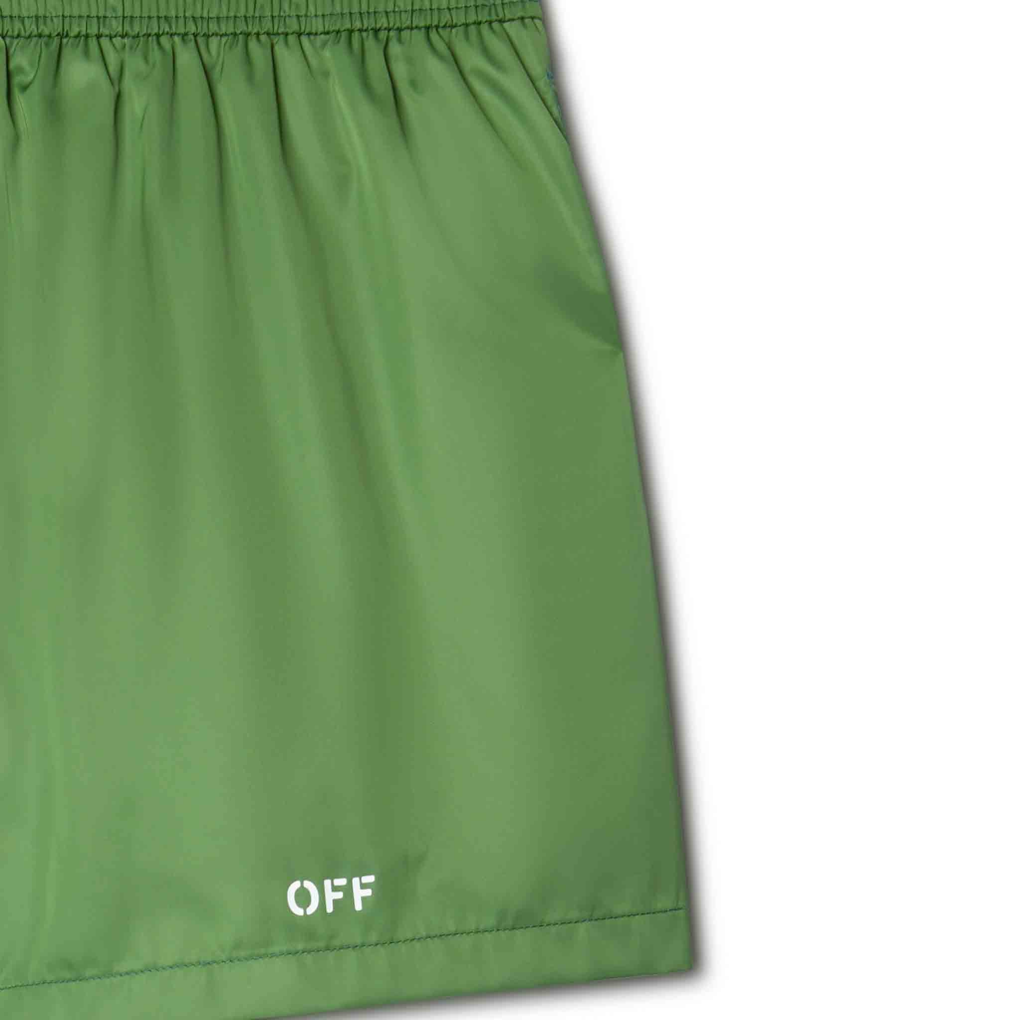 OFF-WHITE Off Stamp Swimshorts in Green