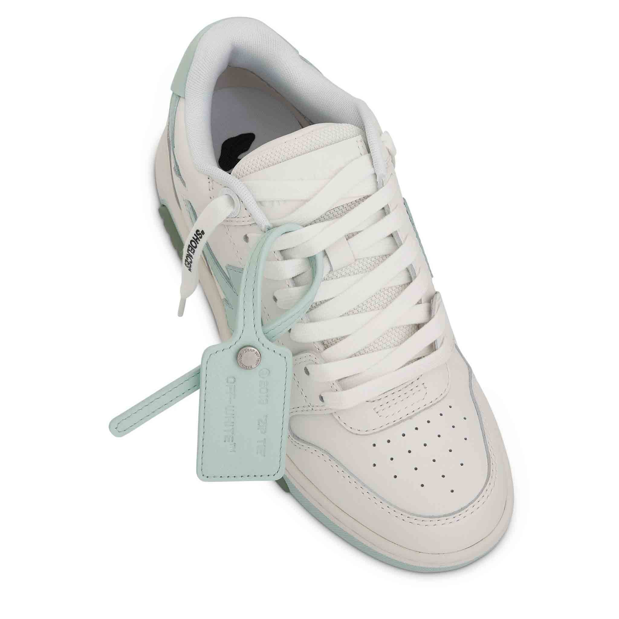 OFF-WHITE Out Of Office Calf Leather in White/ Mint