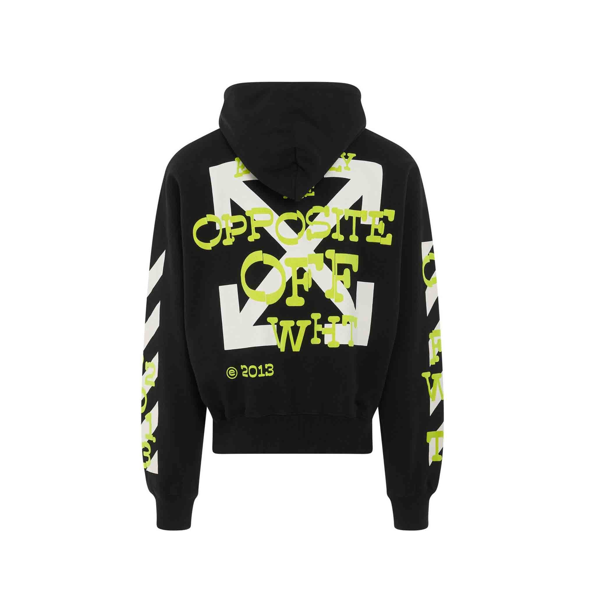 OFF-WHITE Opposite Arrow Boxy Hoodie In Black