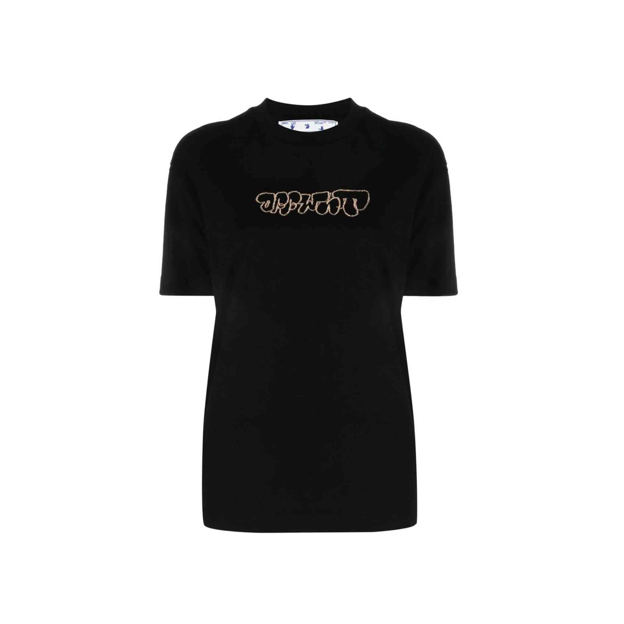 OFF-WHITE Womens Embr Sketch Arrow Tee in Black